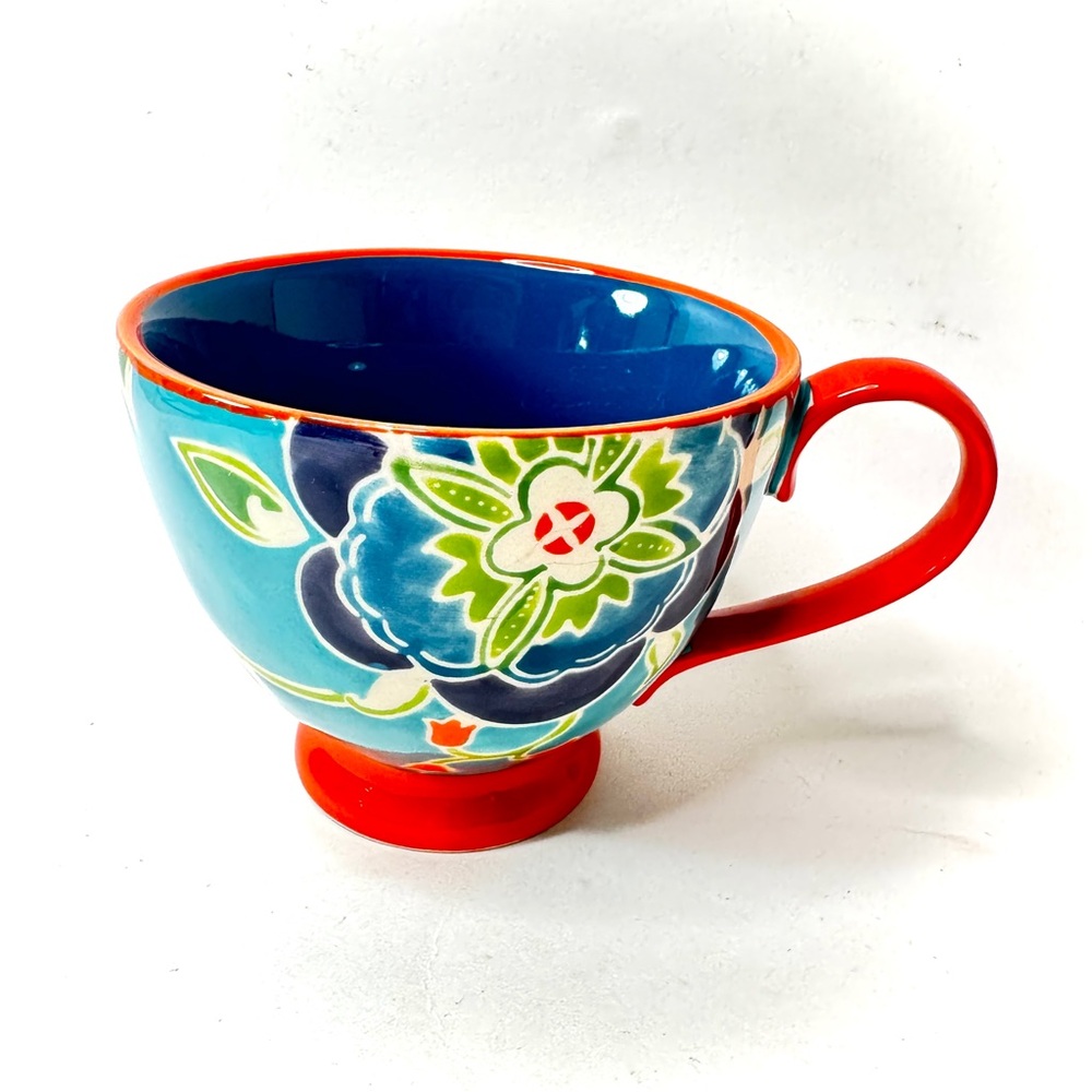 Anthropologie Colorful Floral Ceramic Mug (Had 2/Sold 1)
